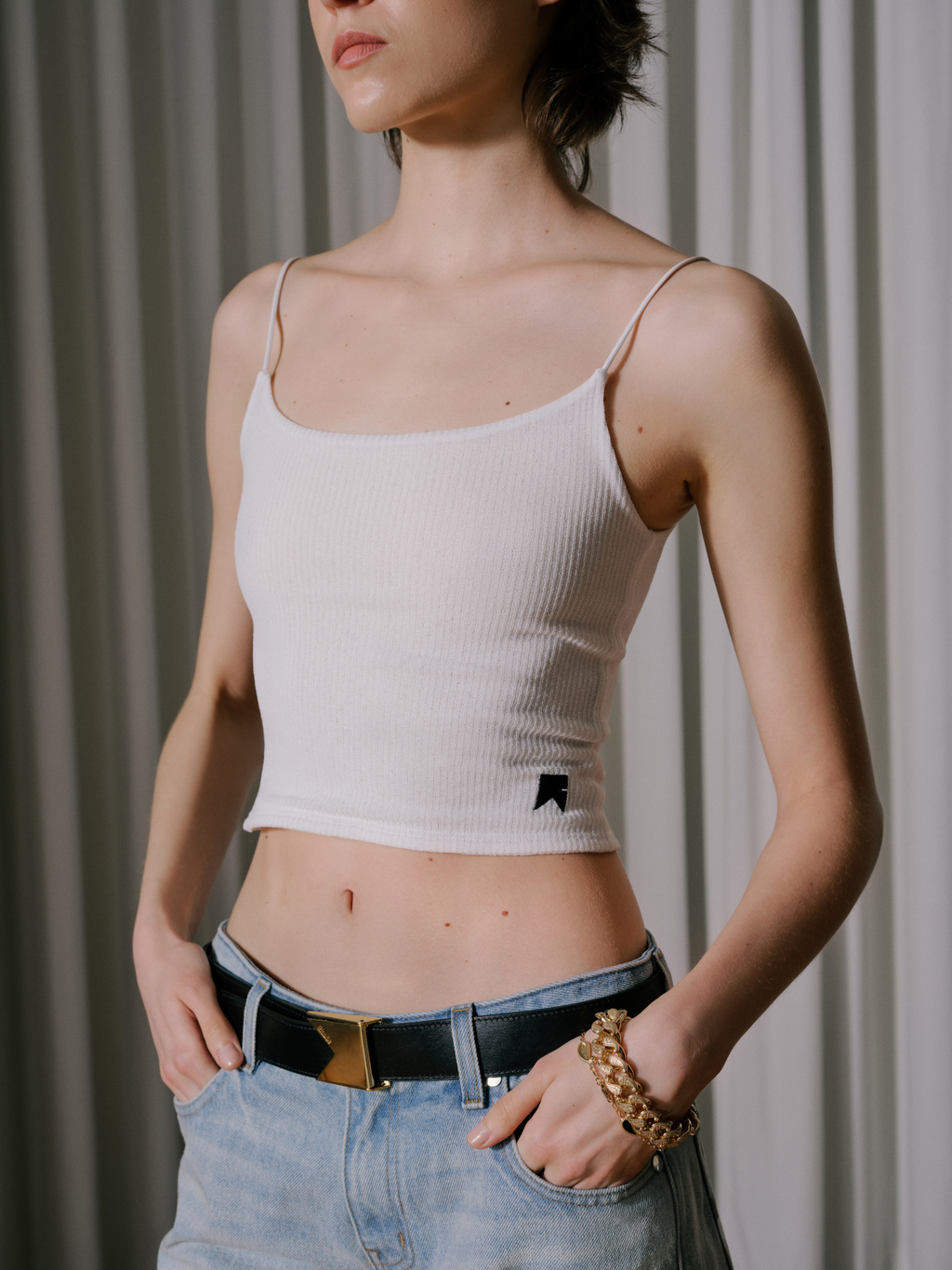 SHEER RIB KNIT TOP