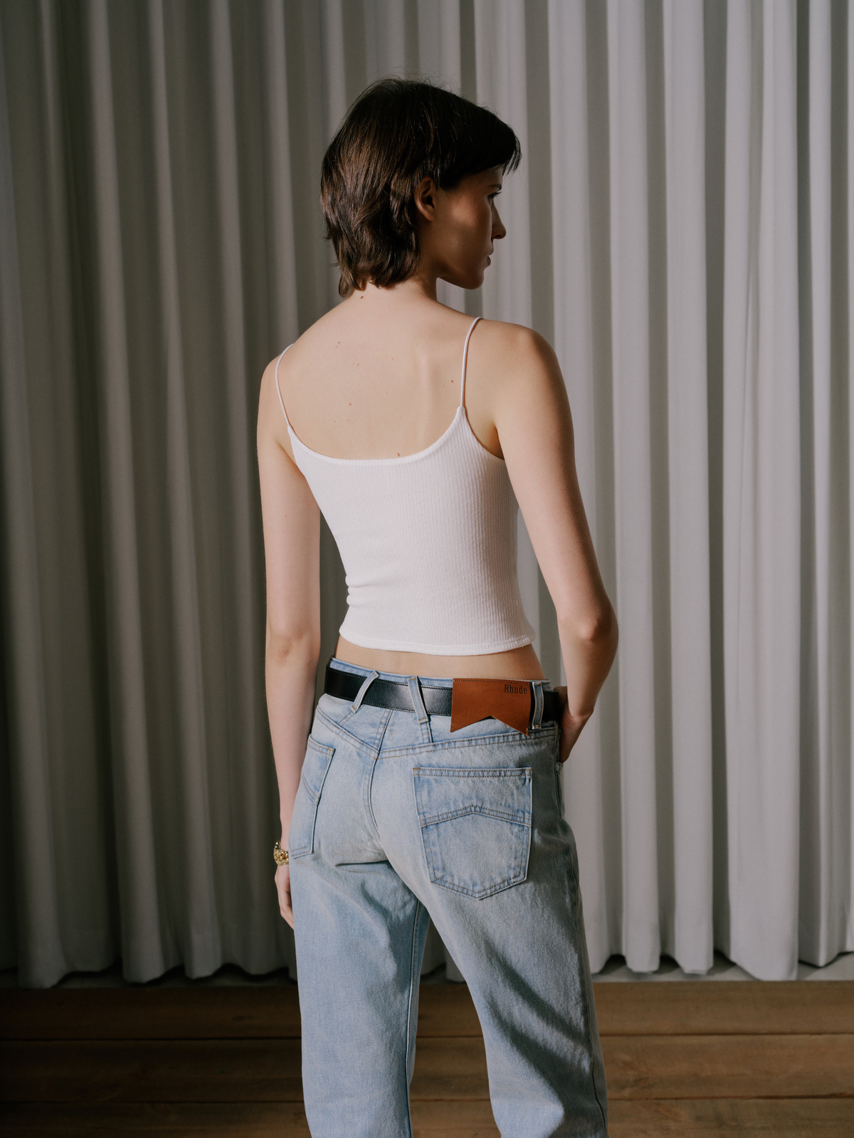 SHEER RIB KNIT TOP